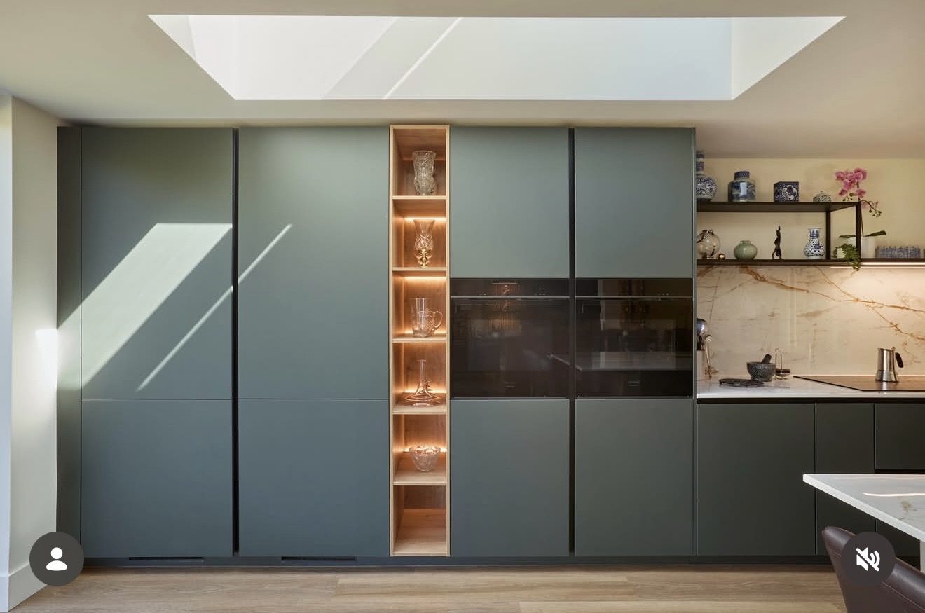 Lit oak display niche